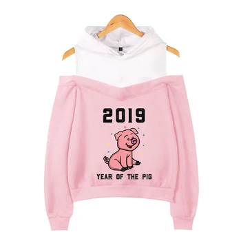 

Frdun Tommy NEW 2019 Year Of The Pig Hoodies Sweatshirts Women Sleeve Off-Shoulder Exclusive Women Album sala hot autumn Hoodies