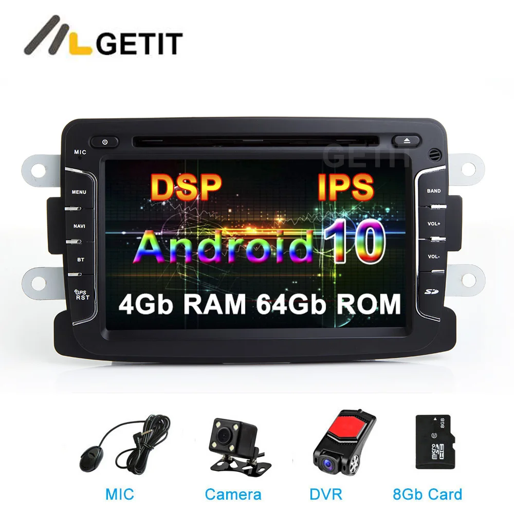 Ips экран Android 10 dvd-плеер для Dacia Renault Duster Logan Sandero с wifi BT gps Радио стерео