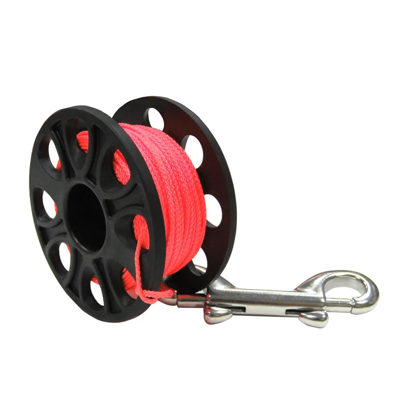 30M Tauchen POM Kunststoff Spool Finger Reel mit Edelstahl Doppelseitige Haken SMB Ausrüstung Cave Dive – Detail 6