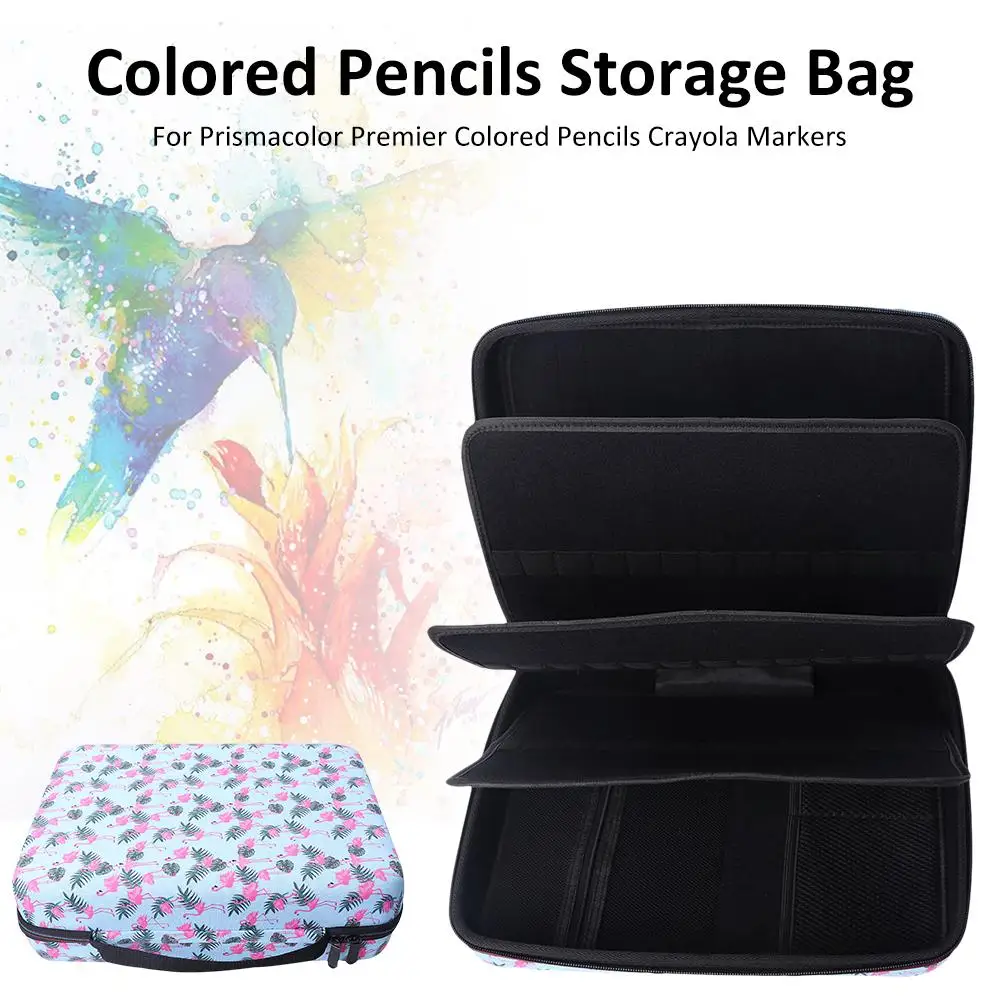 

Pencil Stationery Organizer Hard Travel Case Storage Bag for Prismacolor Premier Colored Pencils Crayola Markers