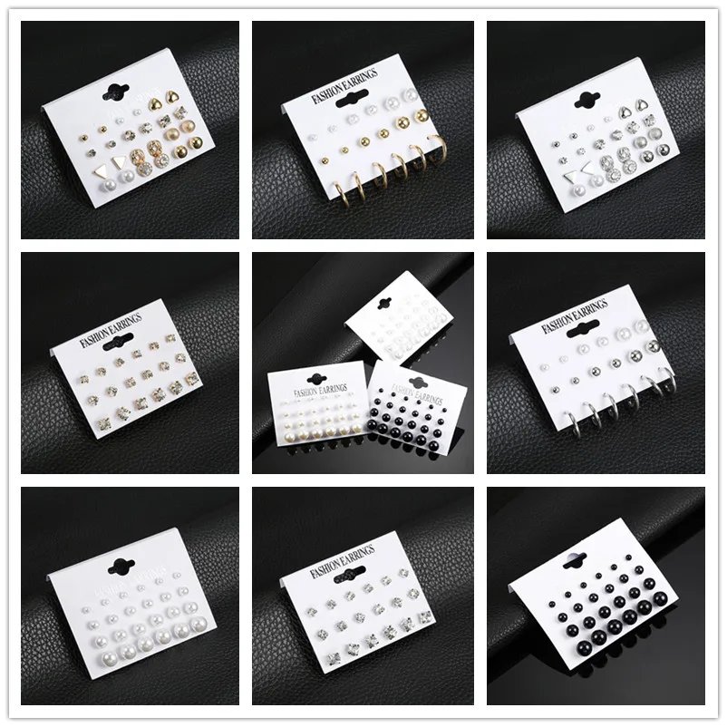 

2019 New Hot Sell Small Stud Earrings Set For Women Girl Punk Stud Earrings Set Personality Party Jewelry Fashion Brincos