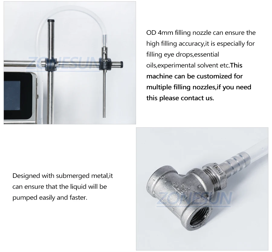 ZONESUN ZS-YTPP6001 Small scale Filler 0.01-9999ml blink eye drops Essential Oil Juice Liquid Filling Machine Peristaltic Pump