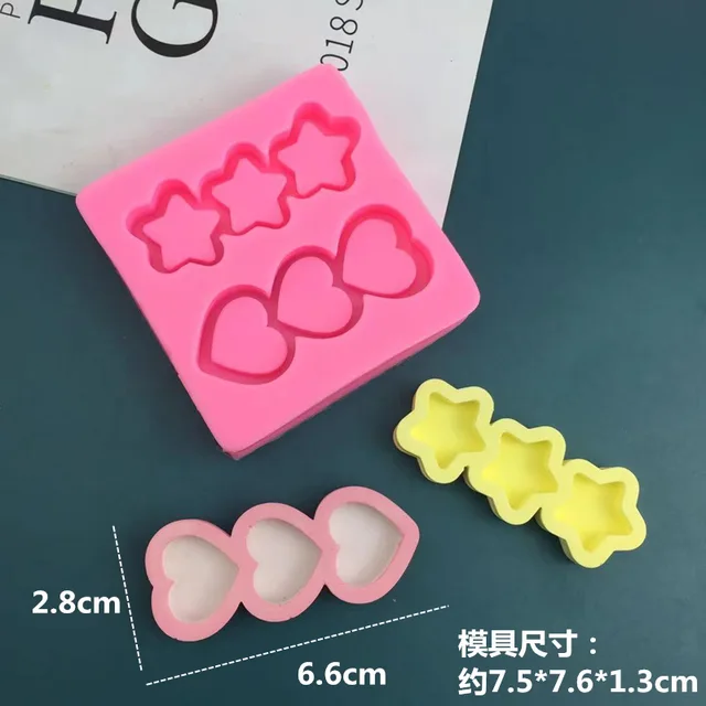 Szerelmi Csillagok Fánk Több Stílusú Csokoládé Fondant Torta Dekorációs Kiegészítők Szilikon Formák Szerszámok - Image 5