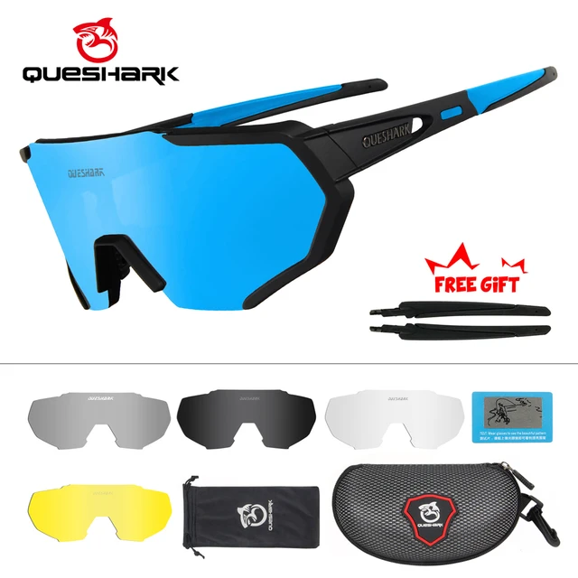 US $17.07 QUESHARK New Design Polarized Cycling Glasses For Man Women Bike Eyewear Cycling Sunglasses 5 Lens 