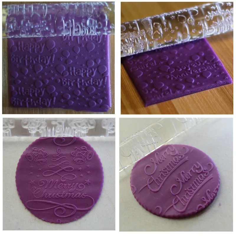 Happy birthday Merry Christmas Acrylic Embossed Rolling Pin Transparent Rolling Pin Cake Roller Decorating Pastry Dough Tools01