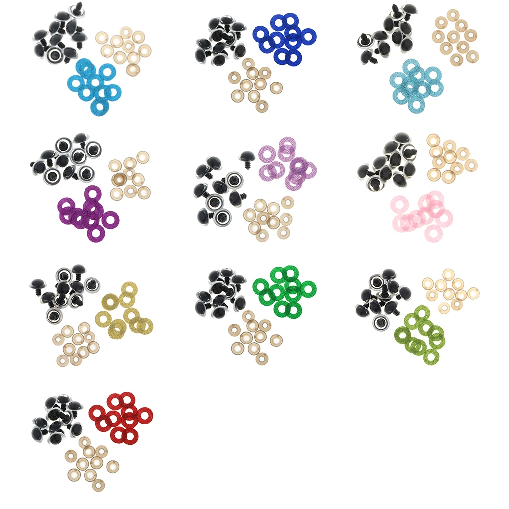 100 шт разноцветные блестящие пластиковые защитные глаза для плюшевого мишки