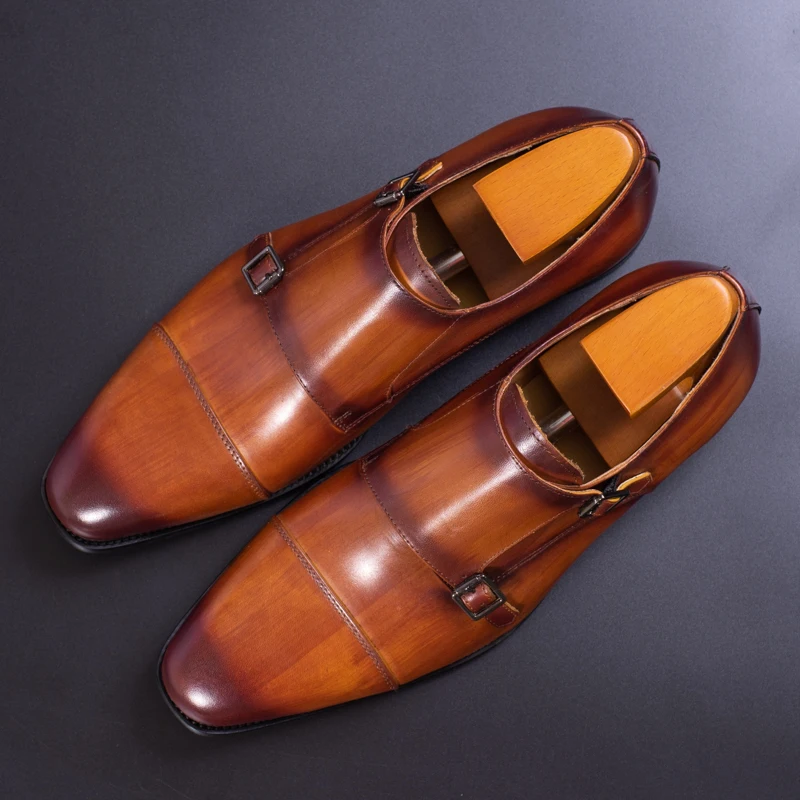 Туфли оксфорды мужские из натуральной кожи деловые туфли ручной работы ремешок с