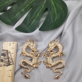 

Brincos Para As Mulheres Earings Aros Jewelry American Personality Fashion China Dragon Domineering Trendsetter Earrings