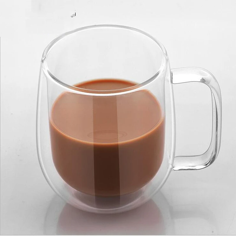 1 шт., 250-350 мл, термостойкая стеклянная кофейная кружка с двойными стенками, посуда для напитков, сока, кружка, личная вода, чай, молоко, чашка