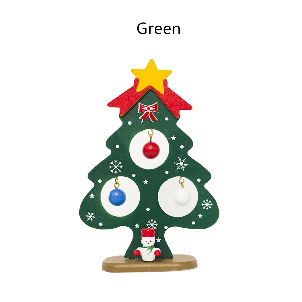 Mini Painted Christmas Tree Christmas Tree Decor Ornaments Cute Decoration Christmas Wooden Card New Year's Decorations For Home
