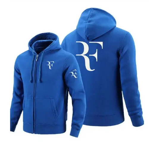 2 RF roger federer/толстовка на молнии с логотипом, мужские толстовки на молнии, осенняя толстовка с капюшоном, зимняя длинная модная повседневная одежда - Цвет: 2