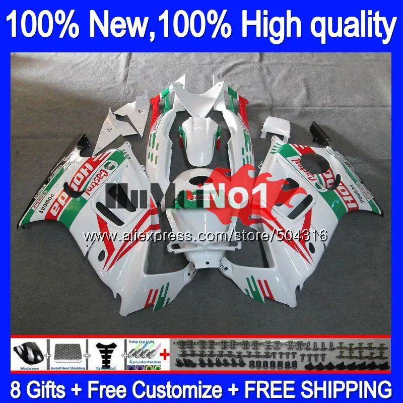 Корпус+ майка для HONDA CBR 600F3 CC CBR600FS 1997 1998 зеленого и белого цветов 3MC. 141 CBR600 F3 FS 600CC 600 F3 97-98 CBR600F3 97 98 обтекатели - Цвет: No. 1