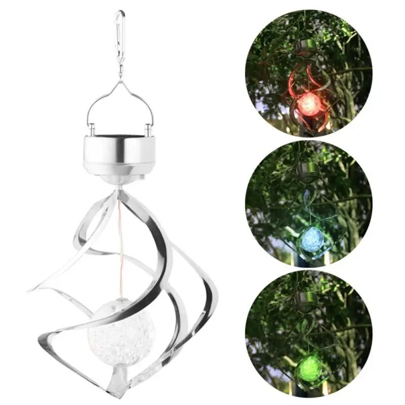 

Solar Powered Wind Chime Colour Changing LED Light Hanging Garden Yard Ornament Outdoor LED Solar Wind Turn Light Tent Hanging