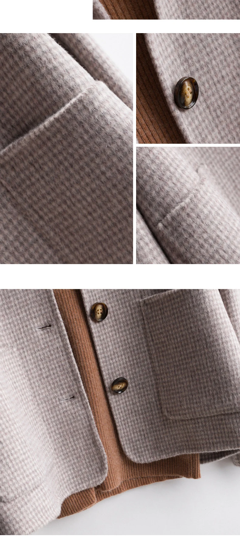 New Double-faced Wool Blends Coat Women Autumn and Winter Wool Fashion Turn-down collar Short Slim Wool Outerwear FCW033