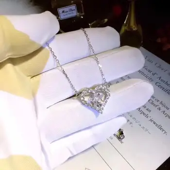 

XL TFB Original 925 Sterling Silver Necklace Fashion Heart Star Gem Necklace with Logo Women Jewelry Gift Free Shipping.