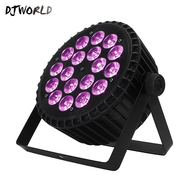 

Djworld High Quality Aluminum Alloy LED Flat Par 18x18W 6in1 DJ Par DMX 512 Light DMX For Dj disco Party Lighting Stage Light