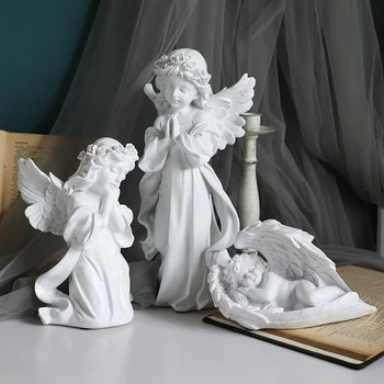 

Resin Angel Model Fairy Figurines Home Decoration Accessories for Living Room Europe Style Figurines Souvenirs Christmas Gifts