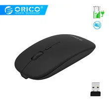 Беспроводная мышь ORICO, бесшумная, 1600 dpi, регулируемая, 2,4 ГГц, компьютерная, USB мышь, перезаряжаемая, USB, оптическая эргономичная мышь для ПК, ноутбука