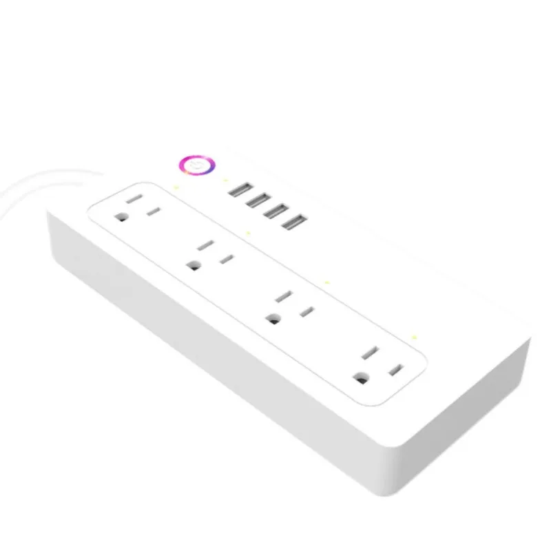 

Smart Wifi Power Strip Network Filter EU Plug 4 USB Timer Power Socket Extension Voice Control Work