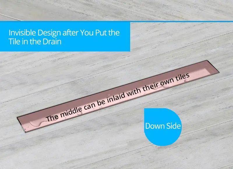 DCAN Stainless Steel Linear Channel Shower Floor Drain Gate 60cm 80cm 100cm 120cm SUS304 Deodorization Type Long Floor Drain (5)