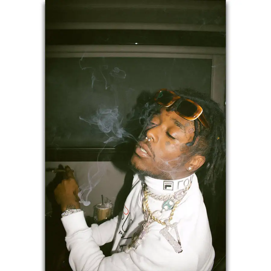 MQ1456 Lil UZI Vert хип-хоп музыка звезда рэпер певец Горячее предложение художественный плакат Топ Шелковый светильник холст домашний декор Настенная картина печать - Цвет: Бургундия
