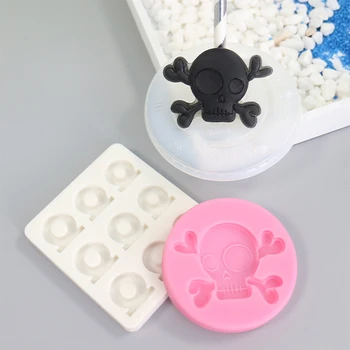 

NEW Halloween series skull straw toppers Silicone Mould different styles chocolate sugar silicone molds DIY baking tools