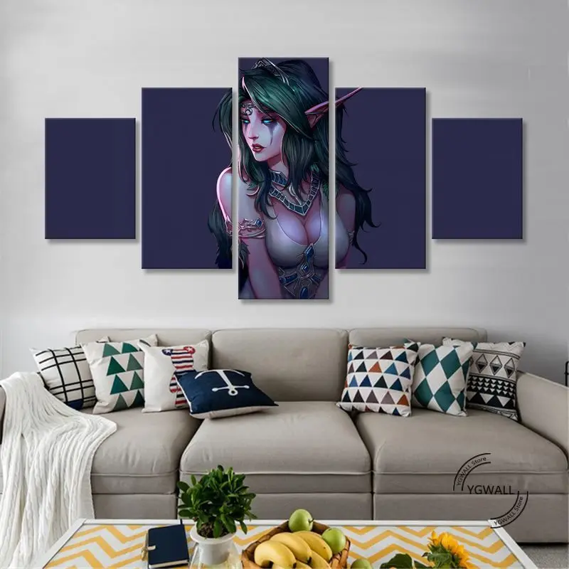 Модульный постер Wow Night Elves Tyrande Whisperwind с принтом для домашнего настенного