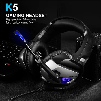 

K5 bass headset gaming headset with microphone LED