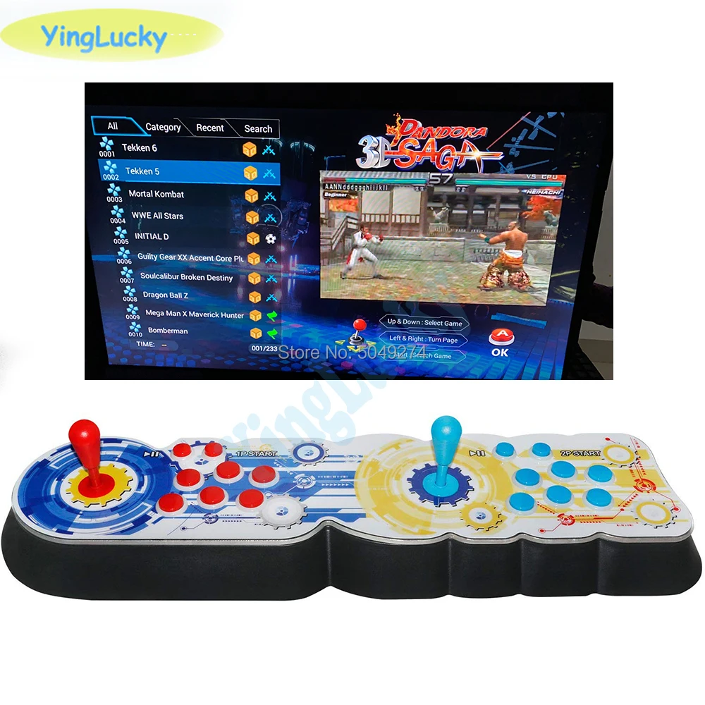 

yinglucky Pandora box 3d WiFi version Pandora console 2 players Arcade machine with 134 3D games with Wow Dowanland more games