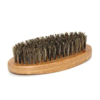 

Men Boar Hair Bristle Beard Mustache Brush Military Hard Round Wood Handle