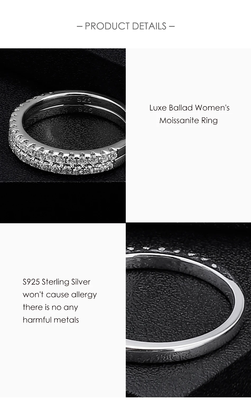 pulseira de casamento clássico de prata esterlina