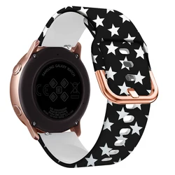 20mm Silicone Print Smart Watch Band Strap - Universal Fit Bracelet Wristband - 20mm Universal (K)