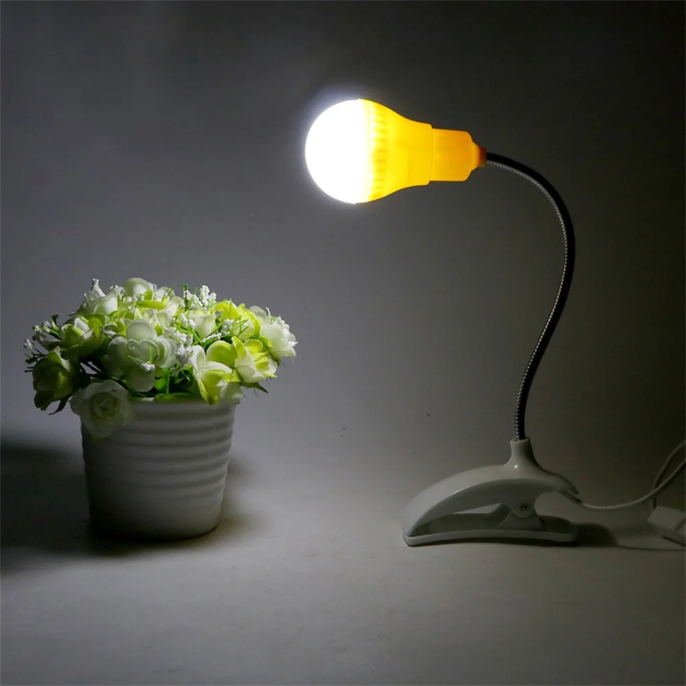 Creative Led Desk Lamp Flexible USB Clipper Clip Eye Protection Student Study Reading Light Portable Bedside Table Lamp
