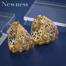 Новые роскошные геометрические круглые серьги-кольца для женщин, аксессуары, серьги с кубическим цирконием, ювелирные изделия