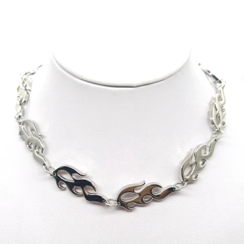 

Hip Hop Streetwear Flame Unisex Choker Necklace Punk Style Metal Lady Girl Pendant Necklace Rock Chain Jewelry Accessories