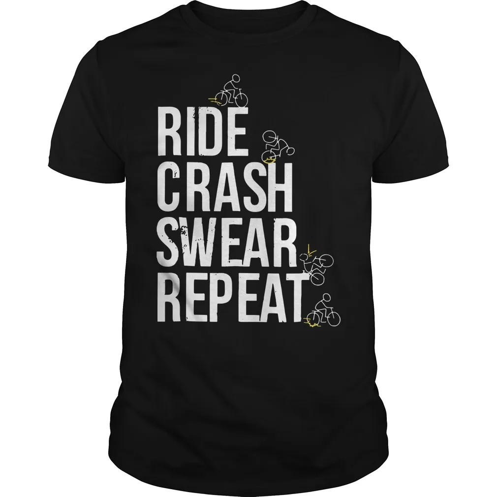 2019 модная мужская футболка Ride crash swear repea Футболка 100% хлопок летняя