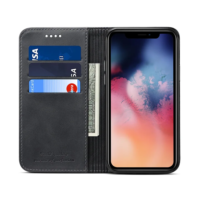 Роскошный Ретро-чехол для iPhone 11 Pro Max XR X XS Max 6 6S 7 8 Plus, чехол для телефона из искусственной кожи, флип-бумажник, держатель для карт, Магнитный чехол