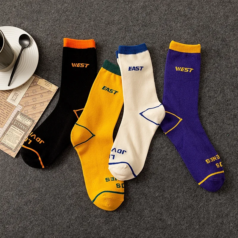 

2021 new men and women simple letter tube socks trend brand socks ins autumn and winter cotton socks skateboard
