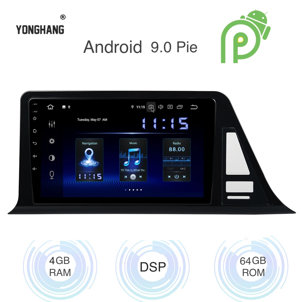 Android 9 0 автомобильный радиоприемник 1 Din gps Navi для Toyota CHR 2016 2017 2018 2019 C-HR EU/US PX6 DSP ips HDMI 4