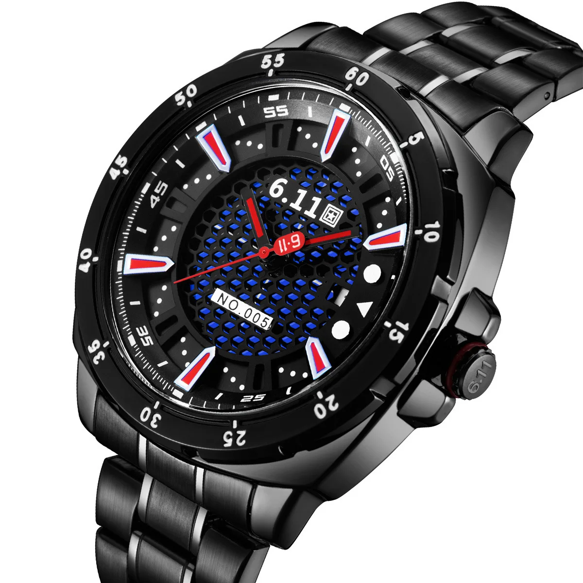 

6.11 Watch Light Energy Watch Quartz Watch Table Steel Belt Waterproof with Calendar Light Kinetic Energy Watch