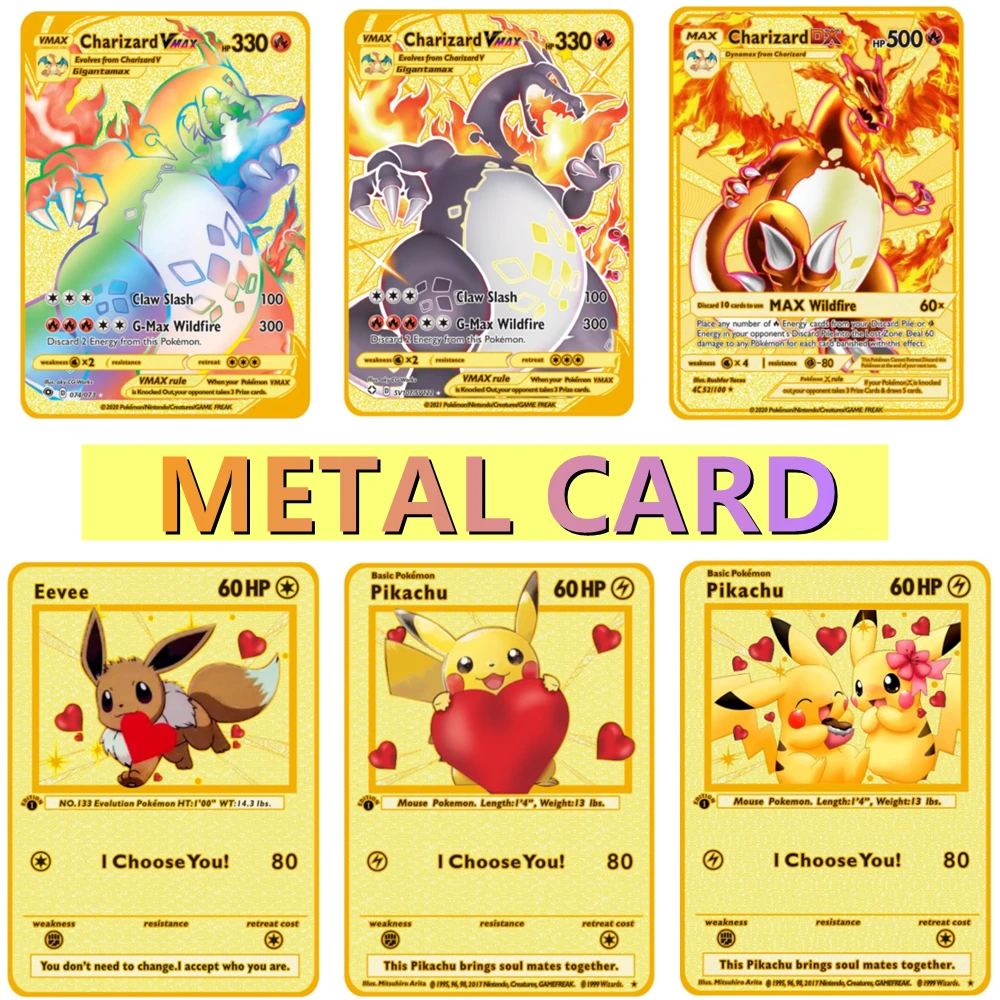 Brand New 27 Pokemon Metal English Kapikachu I Choose You GX EX Vmax Birthday Gift Collection Cards Super Game Anime Kids Toys Brand New 27 Pokemon Metal English Kapikachu I Choose You GX EX Vmax Birthday Gift Collection Cards Super Game Anime Kids Toys