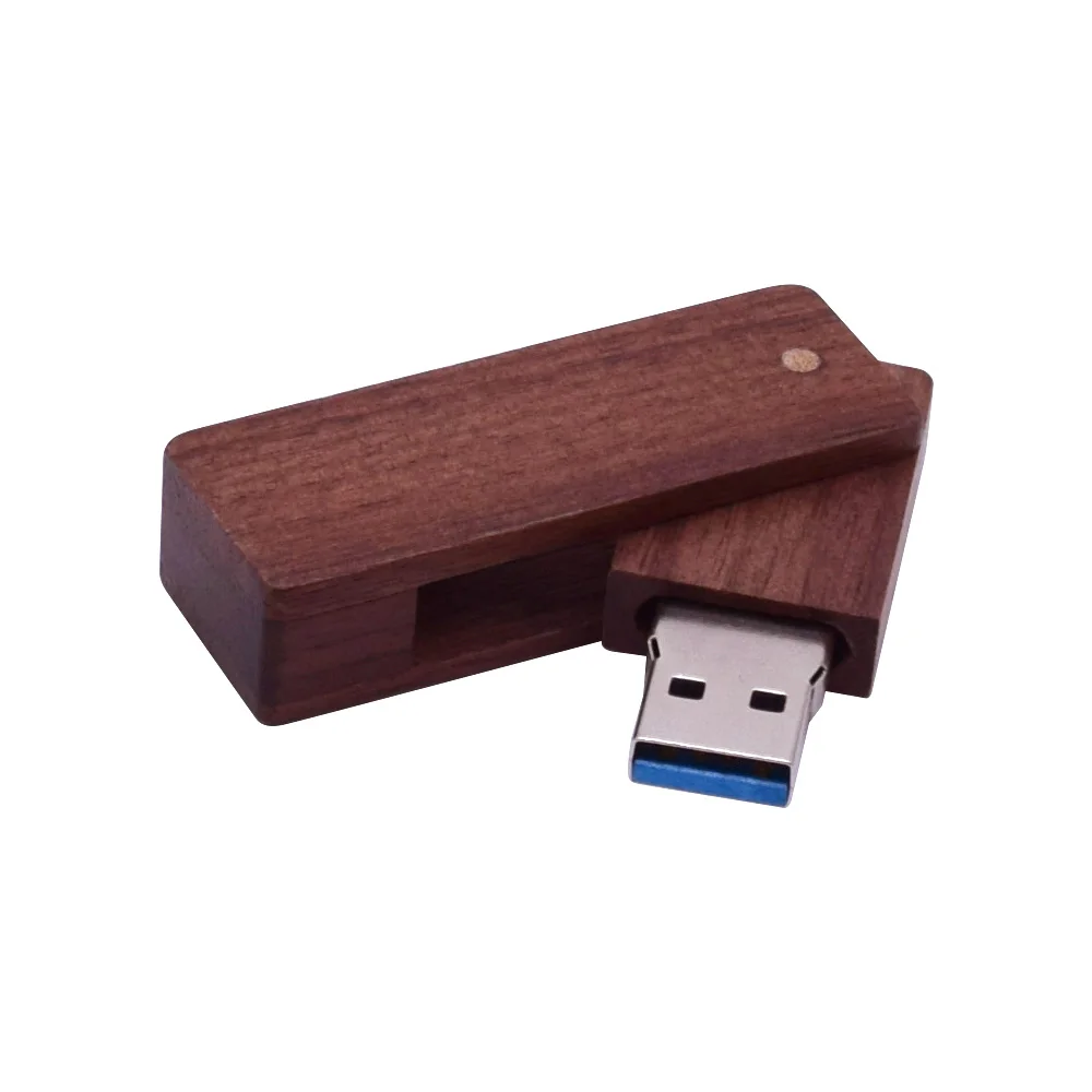 Walnut wood Пользовательский логотип,, деревянная Вращающаяся USB ручка-накопитель(более 10 шт., бесплатный логотип), USB 3,0, 8 ГБ, 16 ГБ, 32 ГБ, 64 ГБ, флешка, USB флеш-накопитель - Цвет: Walnut wood