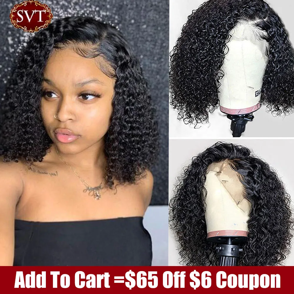 Permalink to -43%OFF Brazilian Curly Short Human Hair Wig For Black Women SVT 13×4 Lace Front Wigs Cheap Curly Bob Closure Wig Pre-plucked Baby Hair