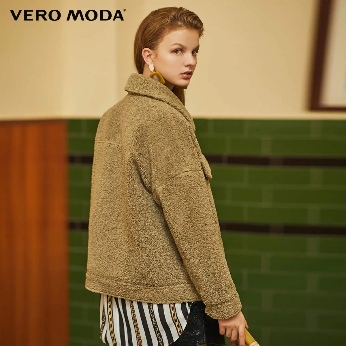 Vero Moda Новая женская куртка с лацканами из искусственной шерсти с рукавами реглан | 319317518