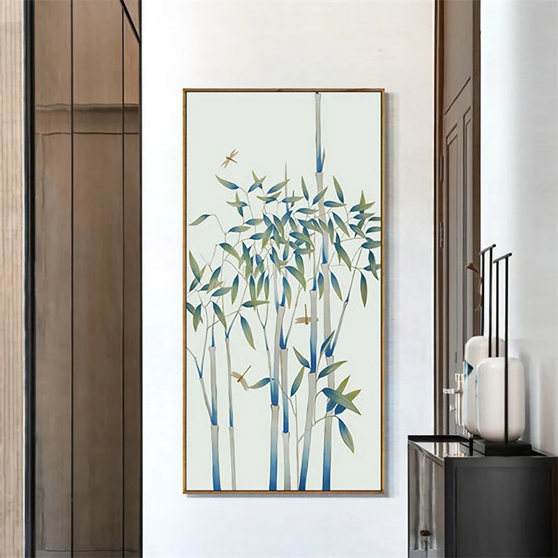 

Bamboo Plant Birds Retro Traditional Chinese Style Wall Art Canvas Painting Poster Picture Print Office Living Room Home Decor