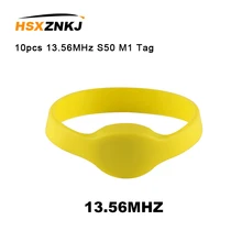10 шт. 13,56 МГц S50 M1 тег контроль доступа RFID ключ только для чтения браслет IC RFID Маркер много цветов выбрать Браслет Брелок