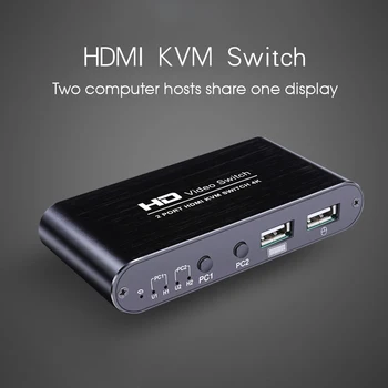 

kebidumei 2Port HDMI KVM Switch 4Kx2K Ultra HD USB HDMI KVM Switcher Splitter 2 in 1 out For Dual Display Screen Keyboard Mouse