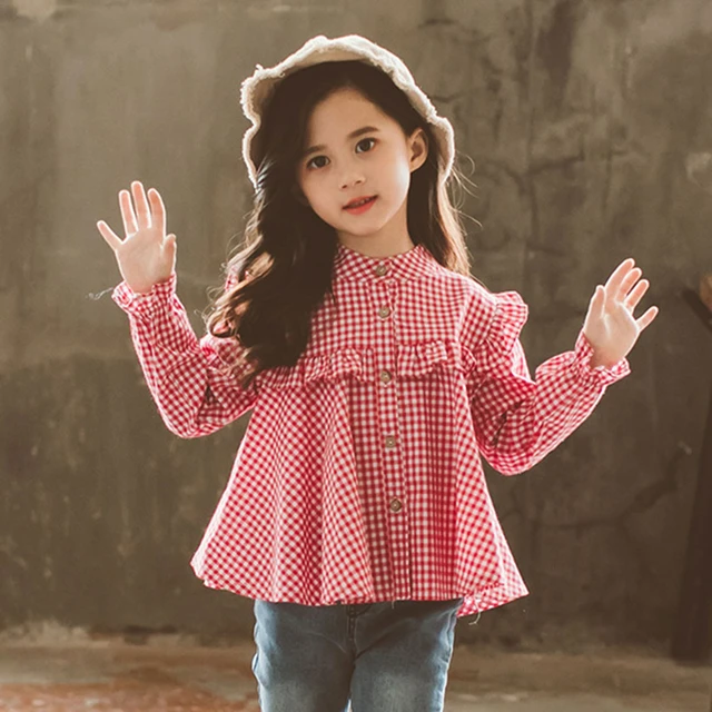 Conjunto de roupas infantil feminina 1-6 anos, xadrez com estampa de meia  manga e jaqueta com botões - AliExpress