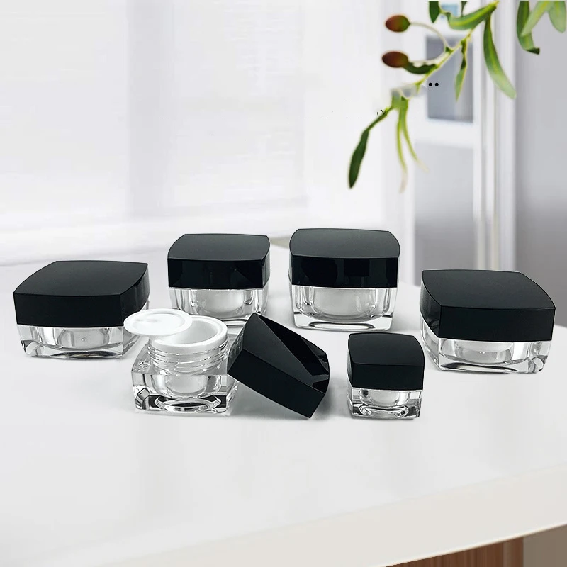 5g 10g 30g 50g Transparent Empty Jar Small Square Refillable