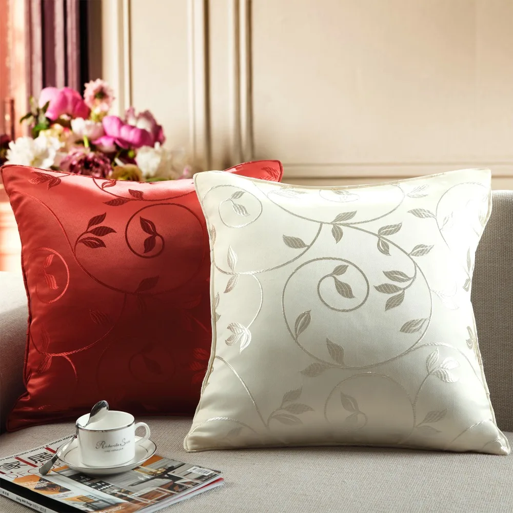 

45x45 Polyester Embroidery pattern Cushion Case Car Waist Home Decor Fancy Hot Sale Sofa Bed Pillow